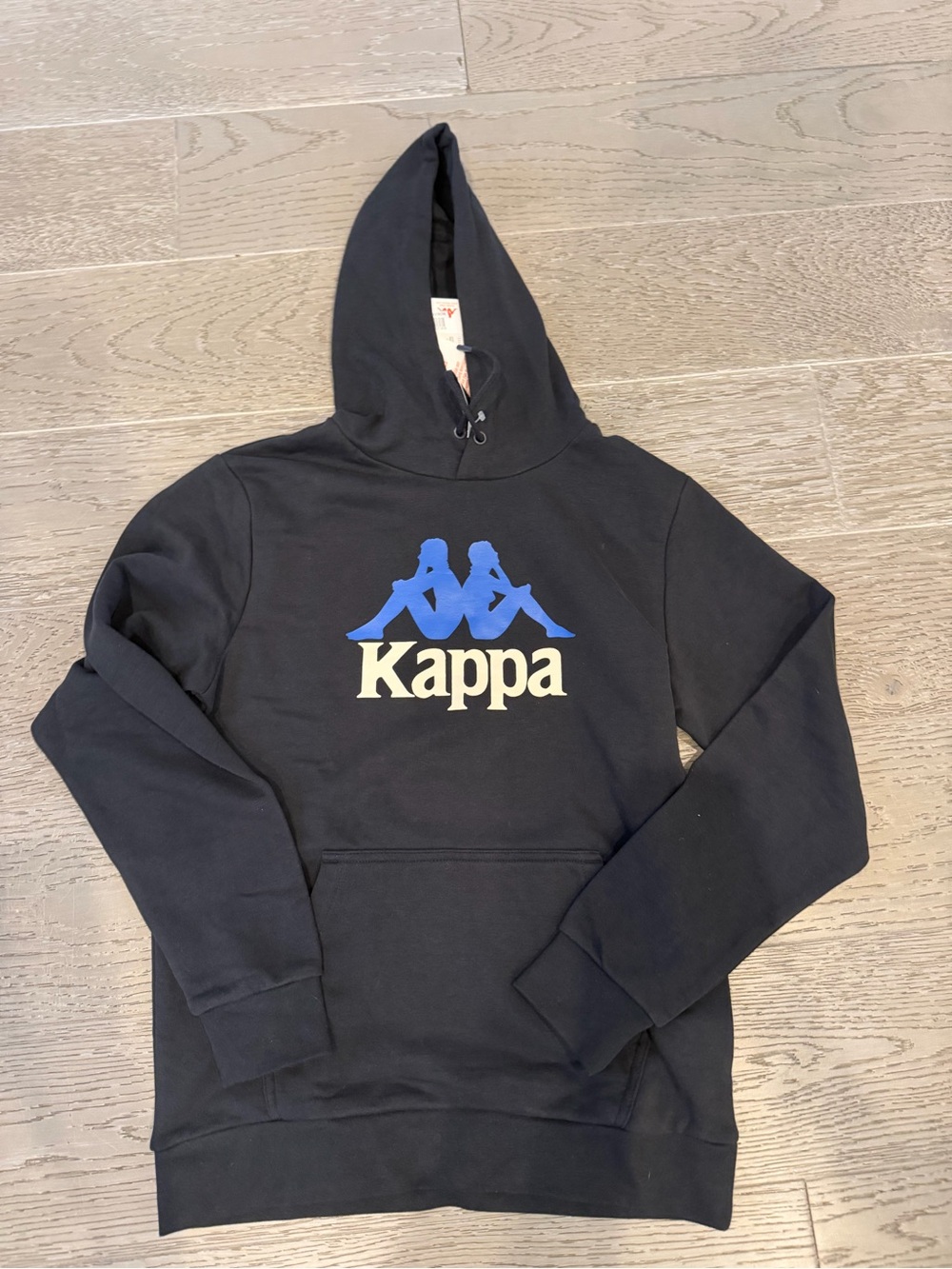 Kappa Black Hoodie with Red Logo Tag